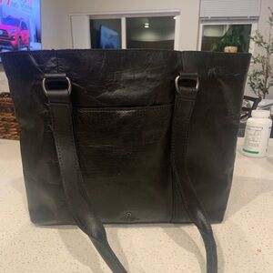 Chic Western Black Leather Tote Bag in EUC by Wild West Los Angeles.